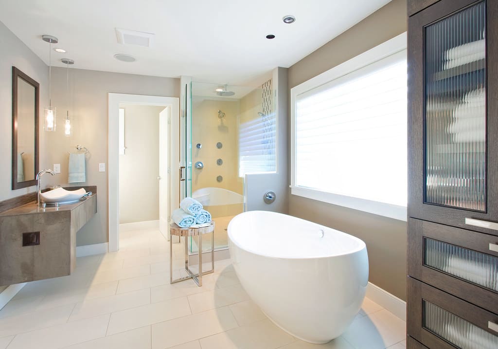 Finished residential bathroom remodel