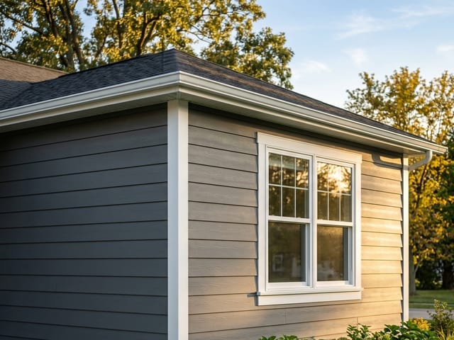New lap siding and window trim on a house exterior